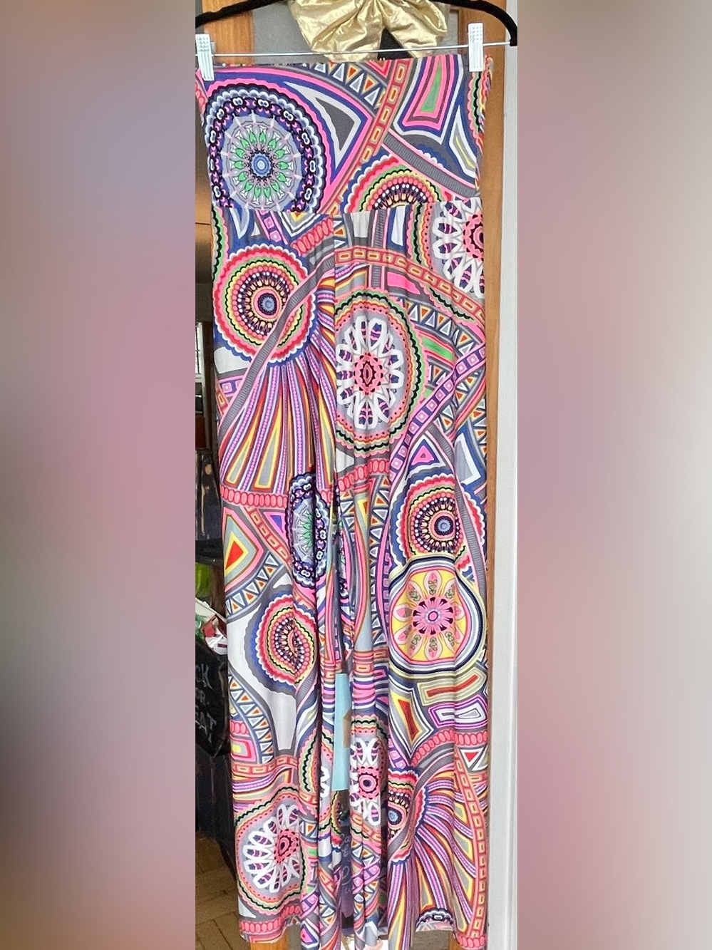 Bright patterned palazzo pants